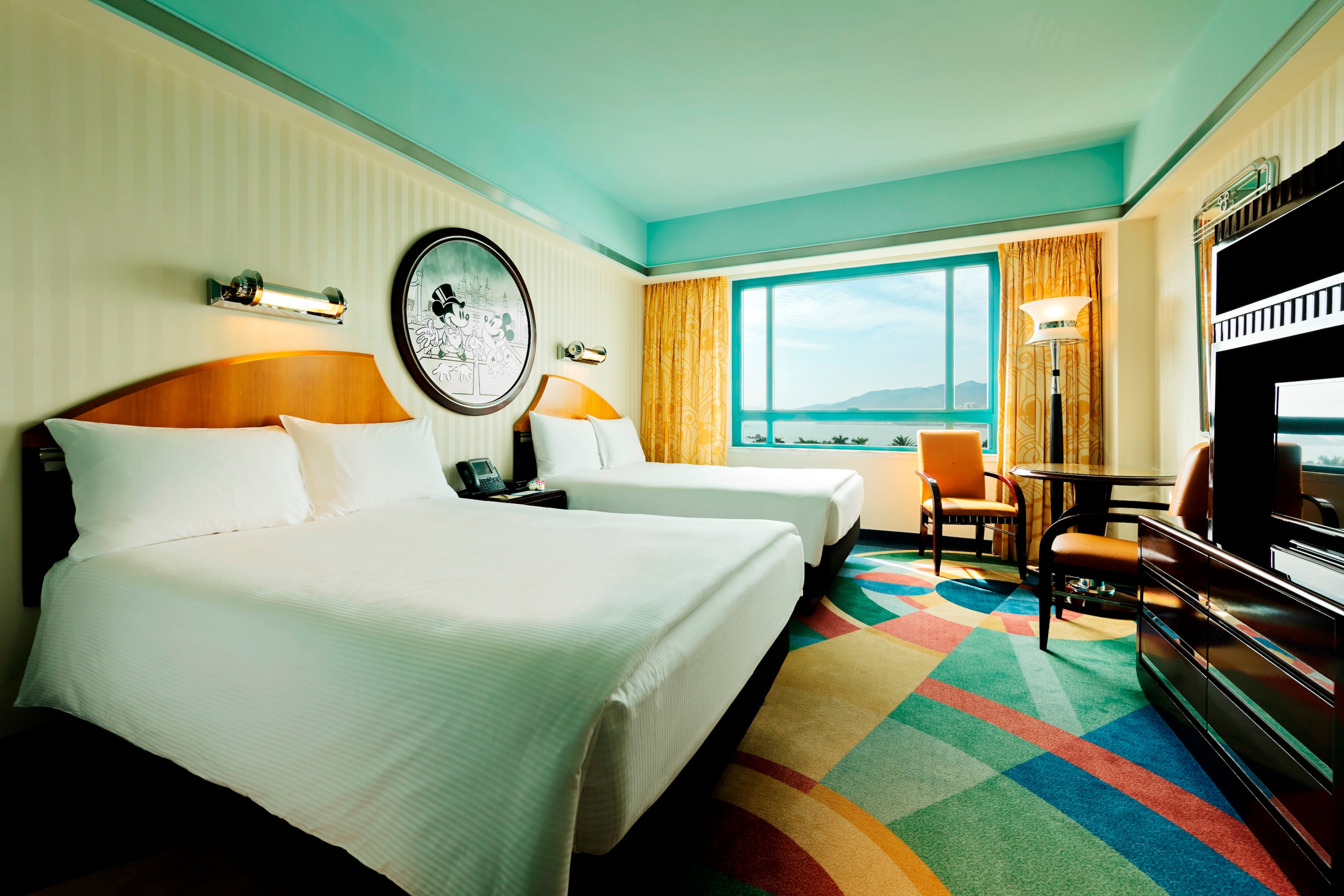 A hotel room with 2 beds at Disney's Hollywood Hotel